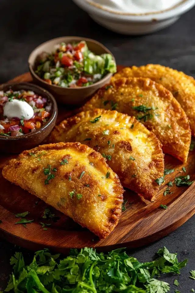 empanada y pico de gallo